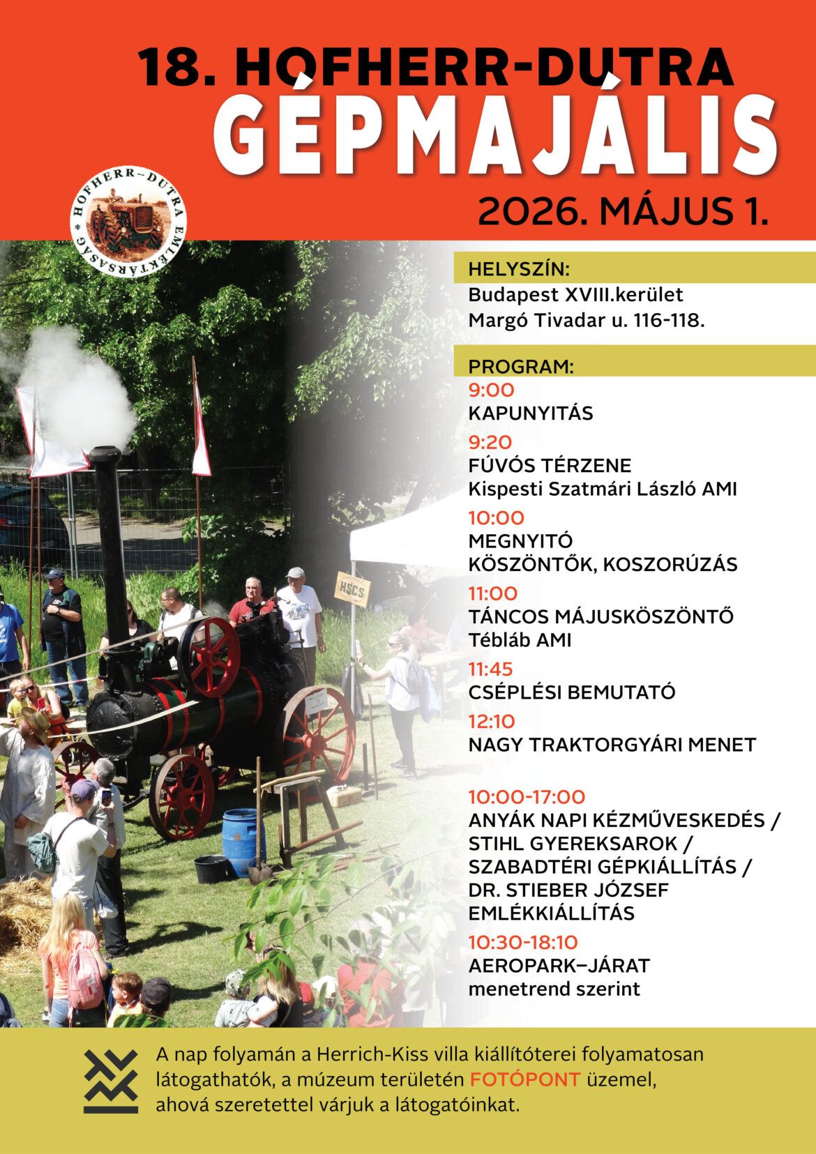 Gépmajális a Herrich-Kiss villa kertjében